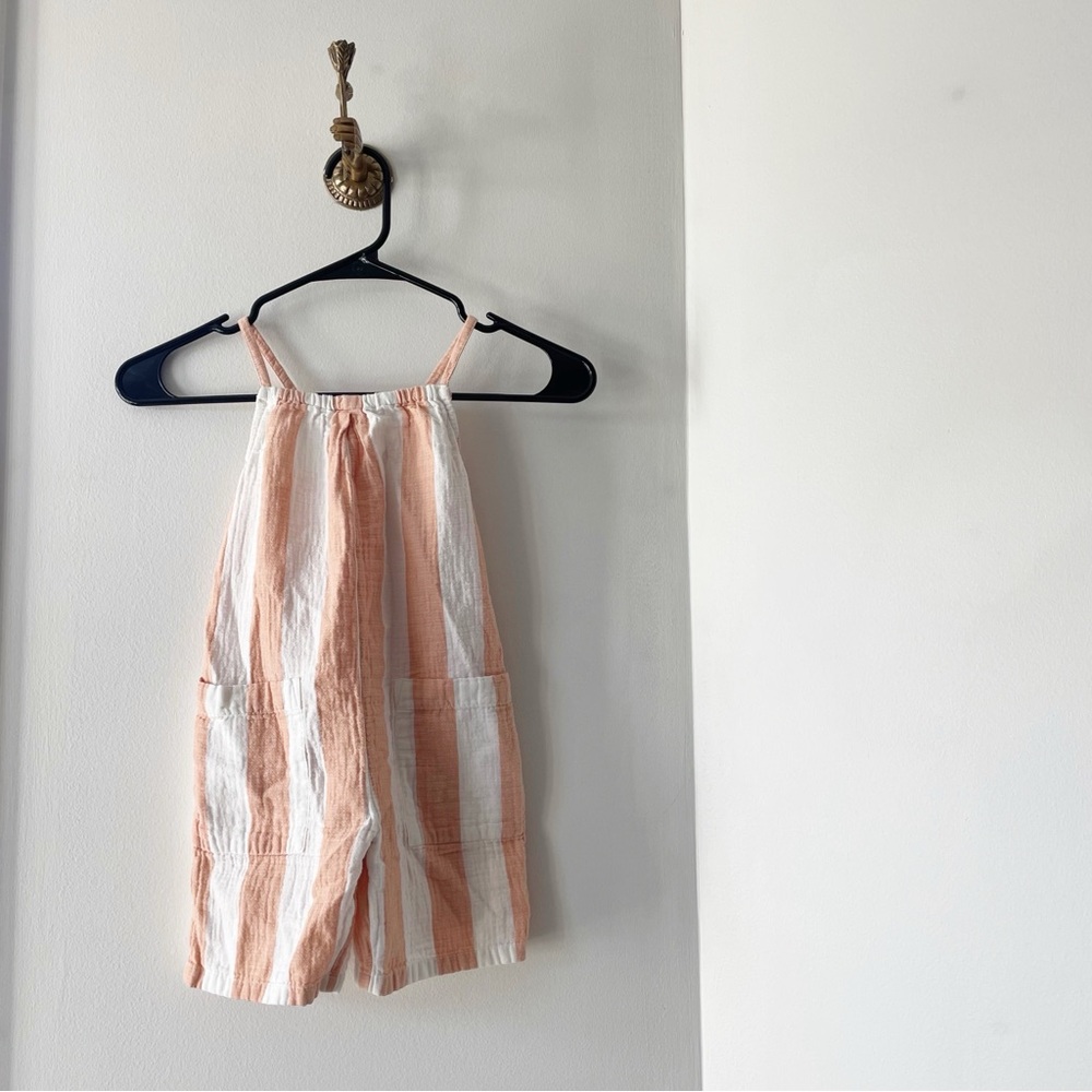 • Open Edit Muslin Cabana Stripe Romper •